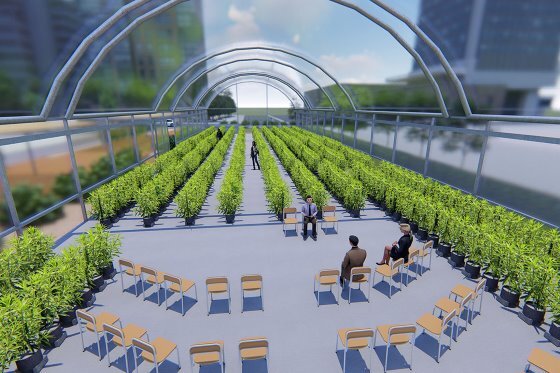 The called Smart Local Farms project will entail 600 m² of greenhouses in a total ' urban garden' area of 100,000 m² in the city of Porto Alegre.