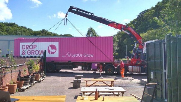 DROP &amp; GROW leaving LettUs Grow HQ; image sourced from LettUs Grow