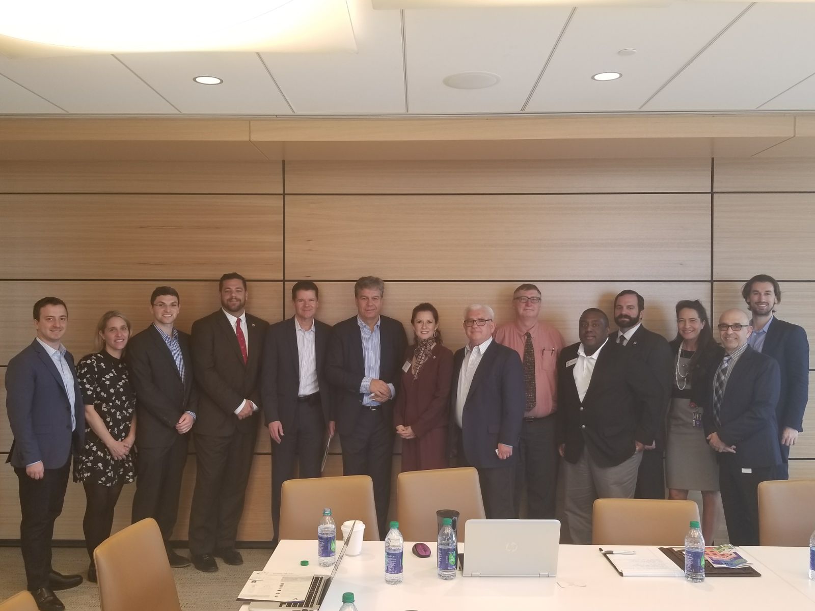 Farmers Cut Co-Founder Mark Korzilius (sixth from left) meets with local officials and Agritecture Consulting after the AgLanta Conference 2018.