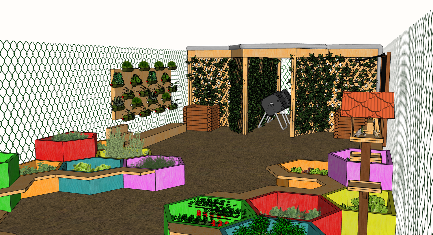 Rendering of Harlem Grown’s redesigned community garden by Dhwani