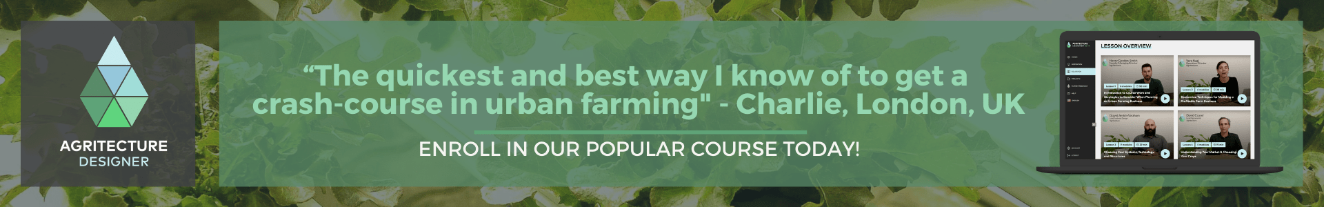 Commercial Urban Farming Course testimonial