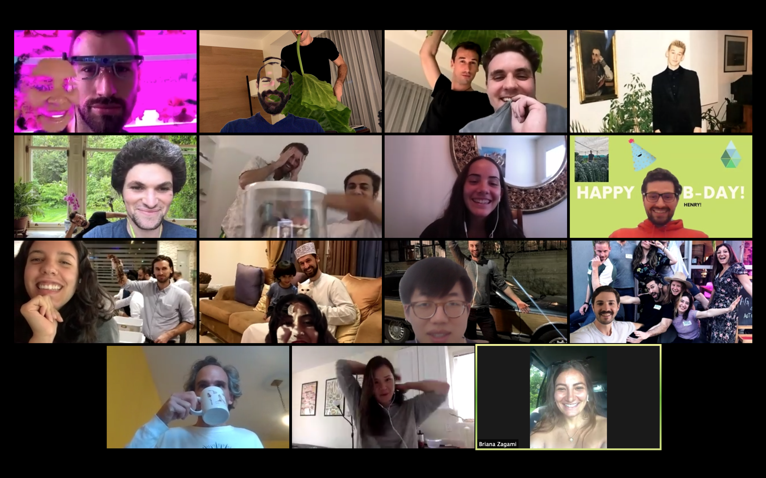 Our Zoom calls are getting larger (and goofier?) having scooped some very talented interns.