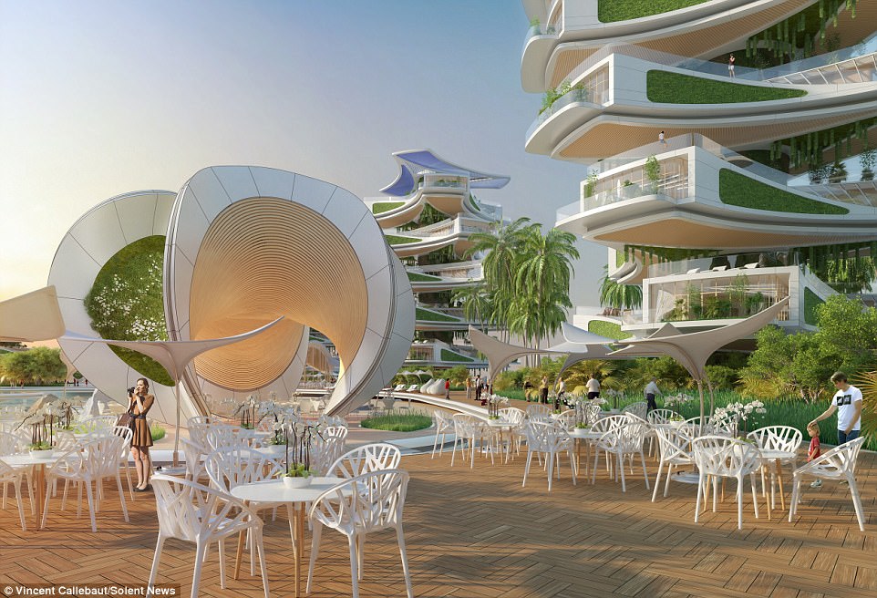 Conscience: The man behind it, Vincent Callebaut, 40, says his plans will help preserve the coastal area's environment