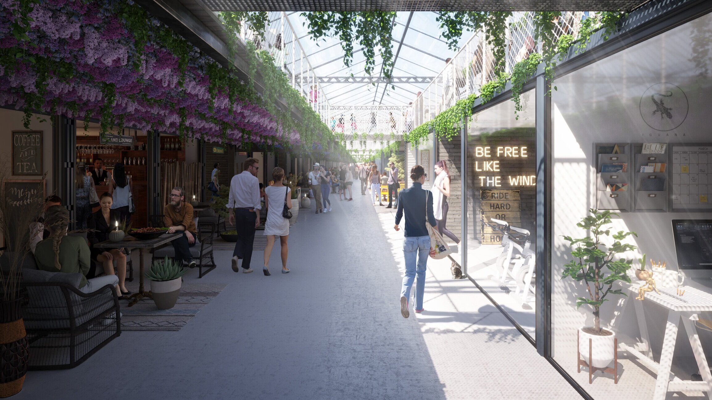 Rendering of the ground floor of the inner city model by Yaniv Peer &amp; Mihai Burloiu