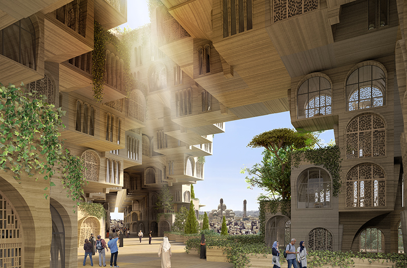 The typical houses will form quarters with ocher toned facades