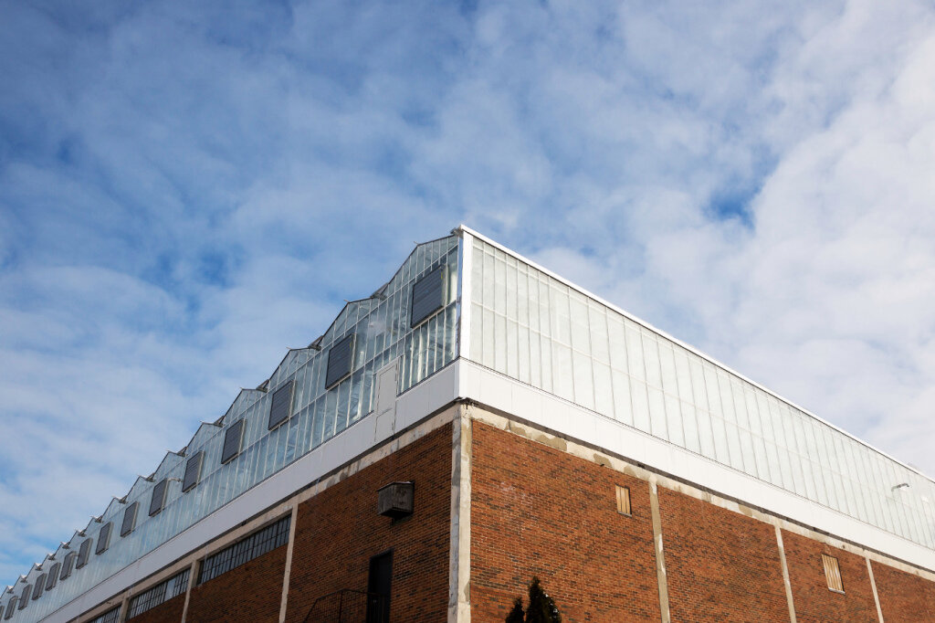 The percentage of energy saved by each rooftop greenhouse? Fifty percent when compared with a similar-size greenhouse on the ground. Courtesy of Lufa Farms.