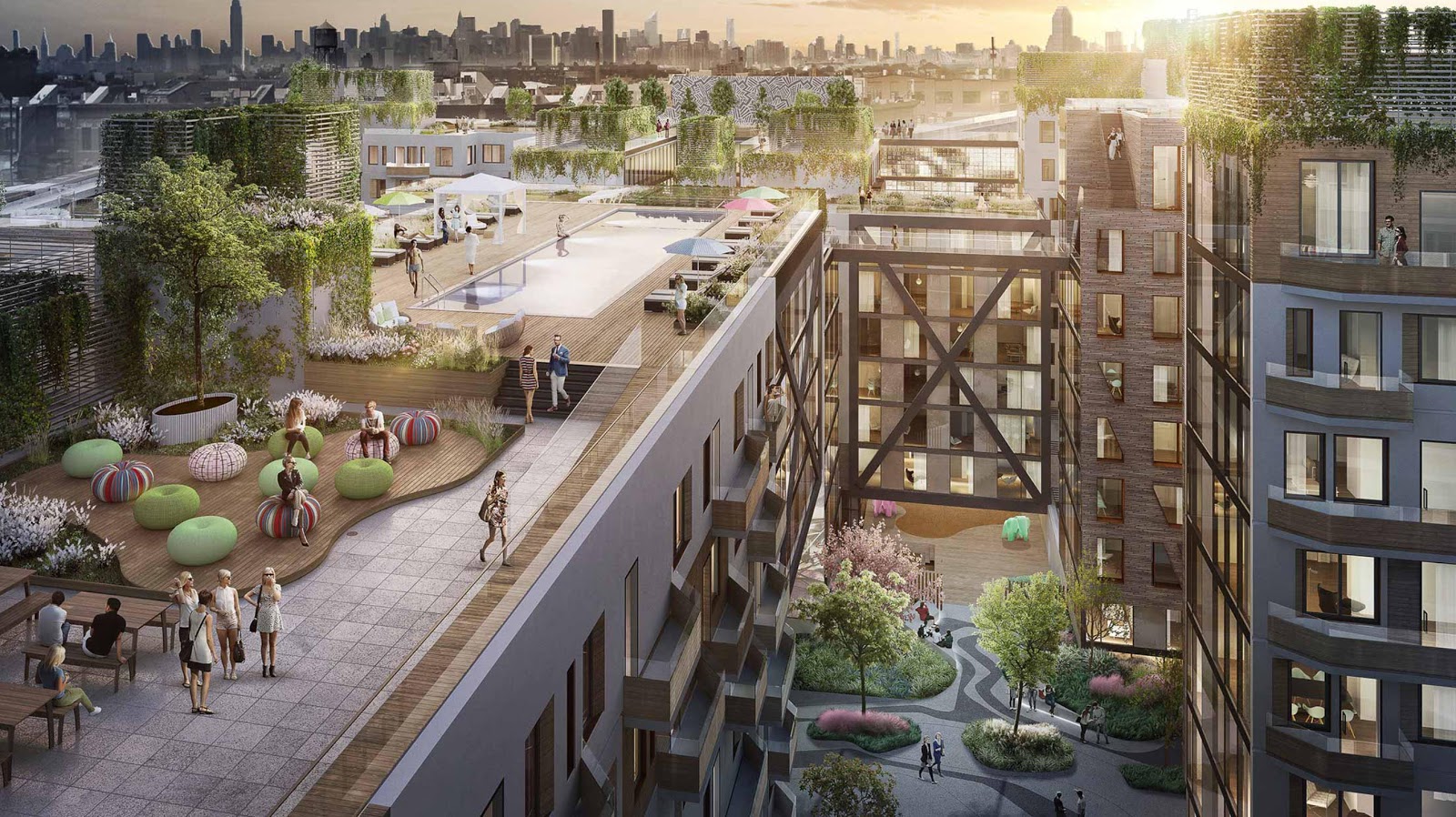In a new development in Brooklyn, agriculture will be a rooftop amenity allowing residents to easily enjoy hyper-local produce. (Picture Credit: Tower Farms)
