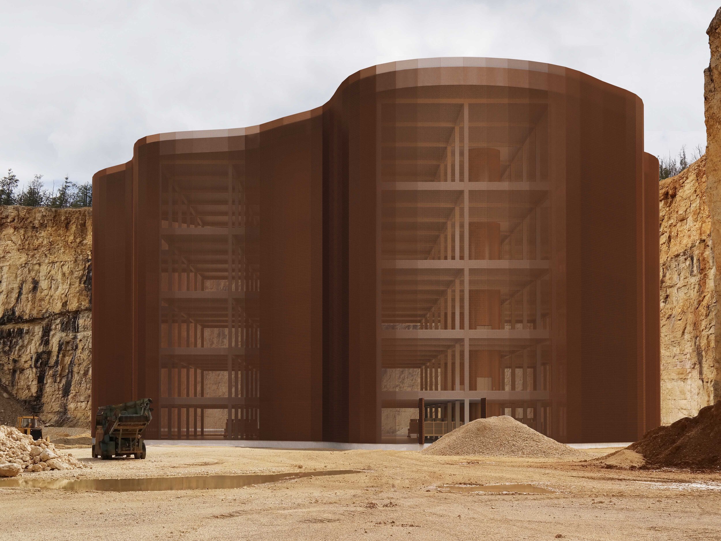 Rendering of the Vertical Farm in La Sarraz; image sourced from YASAI.