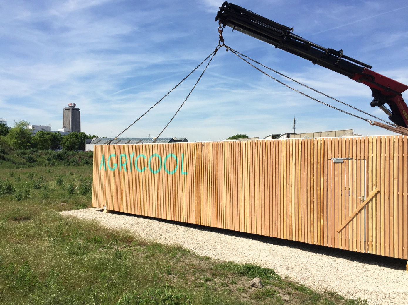 An Agricool “Cooltainer” farm. The France-based startup has farm locations throughout Paris and in Dubai.