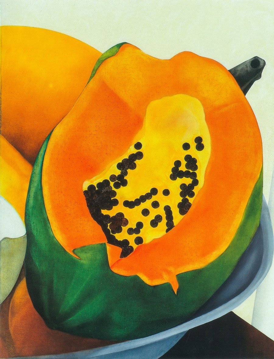 Puerto Rican farming was highly limited before the hurricane. Recovery efforts envision a more diverse crop. Detail of Papaya, by Ana Mercedes Hoyos. (Photo: Courtesy of Ana Mercedes Hoyos.&nbsp;Papaya, 1994. Oil on canvas, 23.6ˮ x 23.6ˮ)
