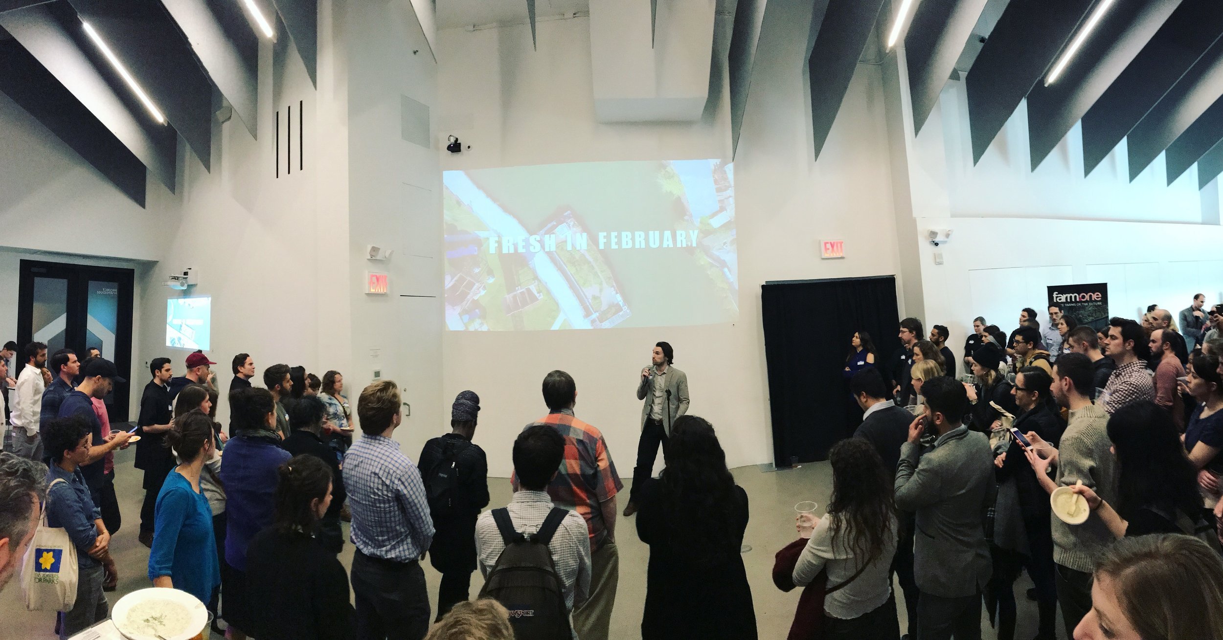 Henry Gordon-Smith addresses the audience at Fresh in February, 2018, a unique annual event by the NYC Agriculture Collective. Fresh in February 2019 will be on Feb 28th by Union Square - tickets are on sale now.