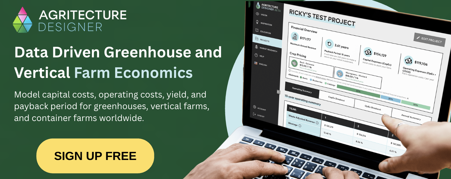 Greenhouse Economic Software - Agritecture Designer 