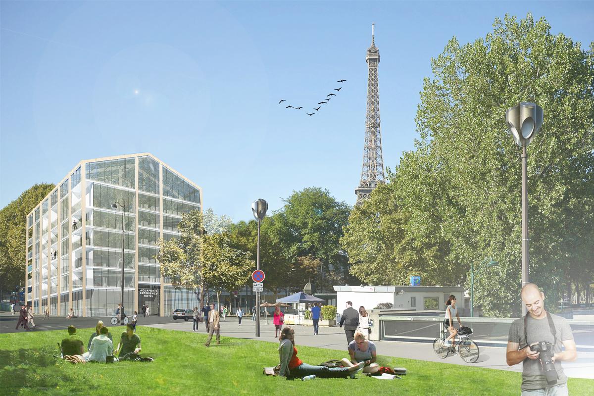   The architects' proposal calls for a modular design that could adapt to different skylines around the world. It could be a smaller building in Paris or a tall tower in New York, for example.  