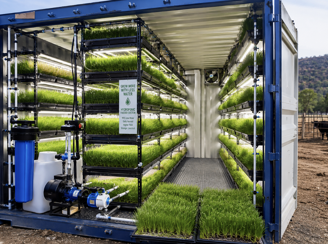 Hydroponic fodder? Several times that