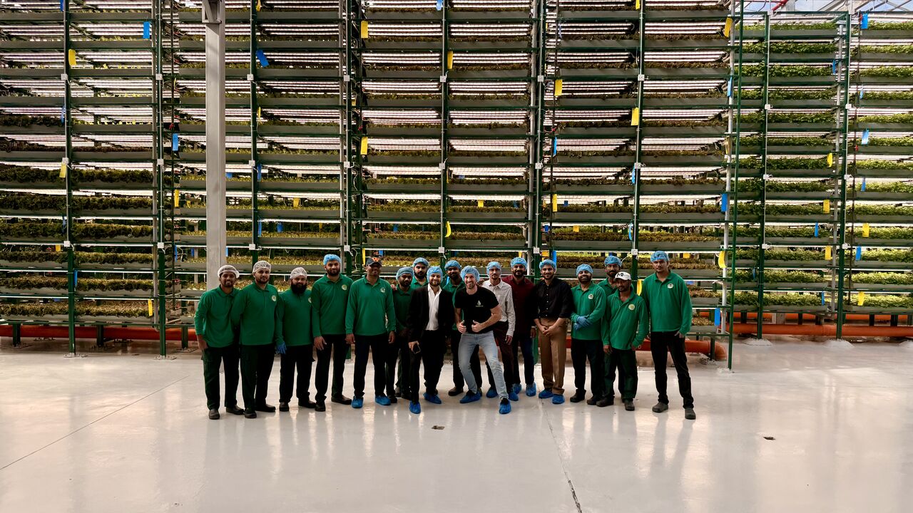 Vertical farm facility designed by Agritecture with multi-level hydroponic growing systems